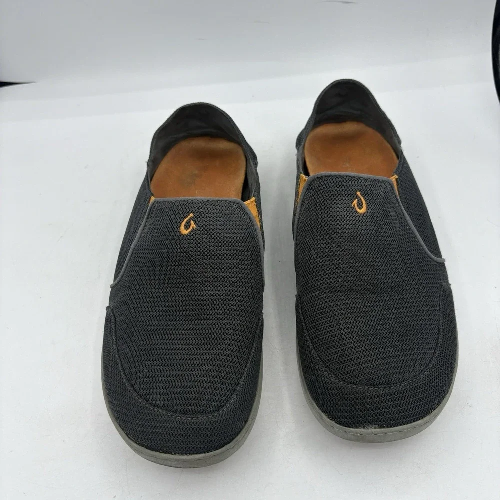 Olukai Boat‎ Shoes Mens Size 9.5 Nohea Mesh Navy Blue Orange Slip On Slide